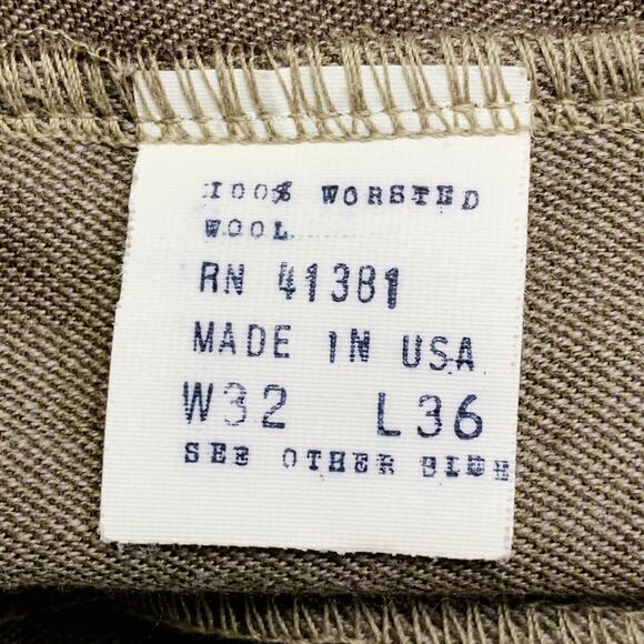 POLO by RALPH LAUREN Size 32 Brown Taupe Twill Wool Pleated Dress Pants - Picture 4 of 4